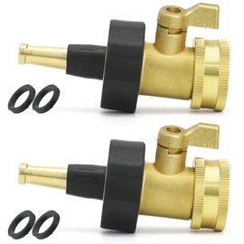 PLG Jet Nozzle Hight Pressure Hose Nozzle with Shut-off Valve - Heavy Duty Brass Nozzle for Outdoor Cleaning, Patio, Driveway, Roof & Car Washing, 2 Pack