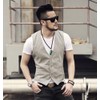 Tuikayoo Men's Summer Linen Vest Suit Waistcoat Casual Vest Regular