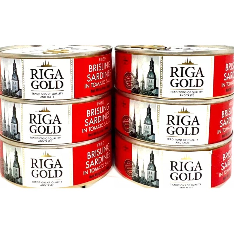 Riga Gold Fried Brisling Sardines In Tomato Sauce Chunk Style