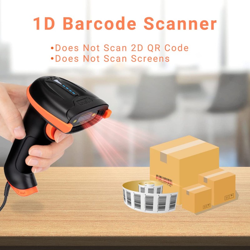 Tera Barcode-Scanner 1D Laser USB Wired Kabelgebunden Handheld Barcodescanner Handscanner