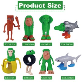 Italian Brainrot Action Figures Set, 8 Pcs Tralalero Tralala Toy Desk Decor, Tung Tung Tung Sahur Figures, Tralalero Tralala-Inspired, Creative Desk Decorations Gifts for Fans, Colleagues, Friends