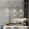 JXJYHL Modern Chandelier Light Fixture,2-Ring Dimmable LED Pendant Light 6000K,Adjustable