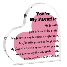 Anniversary Plaque for Couple Anniversary Birthday Gifts for Girlfriend Boyfriend Wedding Gifts for Wife Husband New Home Desk Decor Signs Christmas Valentine's Day Gifts Heart Shaped Acrylic Plaque