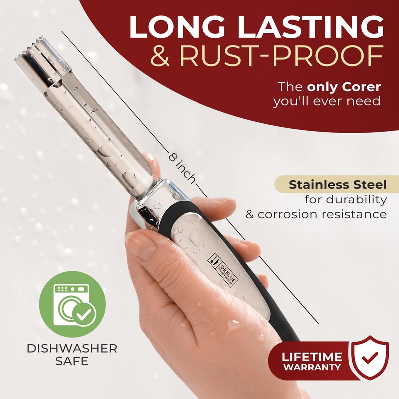 Orblue Premium Apple Corer Tool - Durable Stainless Steel Fruit