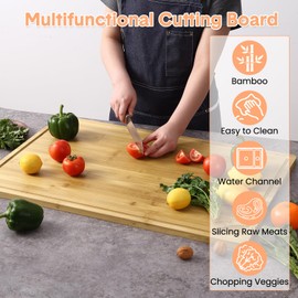 DYTesa 30 x 20 Inch Extra Large Cutting Board for Kitchen, Bamboo Wood Butcher Block for Meat, Stove Top Cover Noodle Board Over Sink Board, Large Charcuterie Board