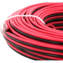 GS Power 100% Copper 24 AWG (American Wire Gauge) 50 ft Red & 50 ft Black Bonded Zip Cord Cable for Car Audio Stereo LED Light 12Volt Automotive Harness Wiring. Also in 100 & 200 Feet Roll