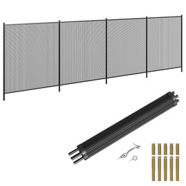 Hipicute 4 X 12 FT Swimming Pool Fences for Inground Pools, Easy DIY Installation Pool Fence with Aluminum Legs, 340 GMS Teslin PVC Mesh