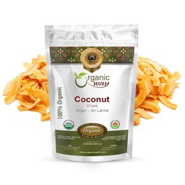 Organic Way Premium Grade Coconut Chips (Cocos nucifera) - Organic & Kosher Certified | Vegan | Raw, Non GMO & Gluten Free | USDA Certified | Origin - Sri Lanka (1/2LBS / 8Oz)