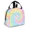 JIMOWANG Pastel Tie Dye Portable Lunch Bag Compact Tote Bag