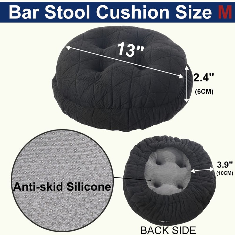 BUYUE Round Bar Stool Seat Cushion, Dia.13 Luxury Fashion Jacquard