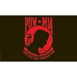 FindingKing POW MIA Flag Black & Red 3ft x 5ft