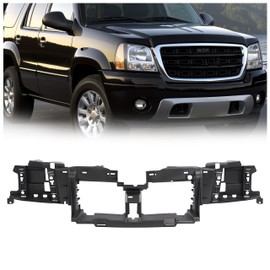 KUAFU Front Header Panel Compatible with 2002-2009 GMC Envoy XL XUV Isuzu Ascender Replacement for GM1221126, 15195745 Headlight Headlamp Mounting PP Plastic Black 3Pcs