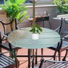 Wooden Seashell Round Outdoor Fitted Tablecloth with Umbrella Hole Zipper,