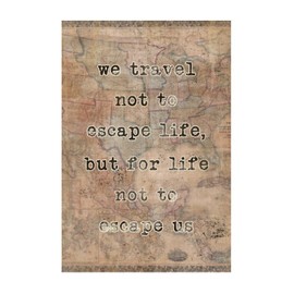 We Travel Not to Escape Life Words Letter Stickers Positive World Geographical Distribution Doors Wall Decals Vinyl Wall Art Murals Quotes for Classroom Restaurant Backdrops Wall Art 28in