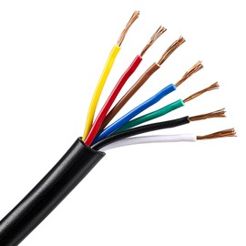 AOHEWEI 7 Core Cable for Trailer 2 m Black Trailer Cable 7-Pin for Caravans Lorries PKL Industry (7 Core Cable)