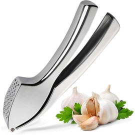 Premium Stainless Steel Garlic Press – Heavy-Duty Garlic Crusher & Ginger Mincer – No Peeling Needed, Rust-Proof, Easy Squeeze, Ergonomic Handle, Dishwasher Safe, Professional Kitchen Tool