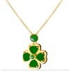 Loves Women's Necklace, Popular, Four Leaf Clover, Natural Stone, Jade,
