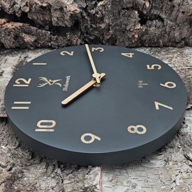 Holzwerk Bamberg (radio) natural wood radio wall clock radio wall clock wooden clock vintage radio clock silent clock without ticking noises grey silent made of handmade solid wood natural wood 25 cm