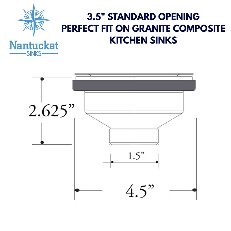 Nantucket 3.5KD-GCCB 3.5" Basket Strainer Kitchen Drain Set Assembly for