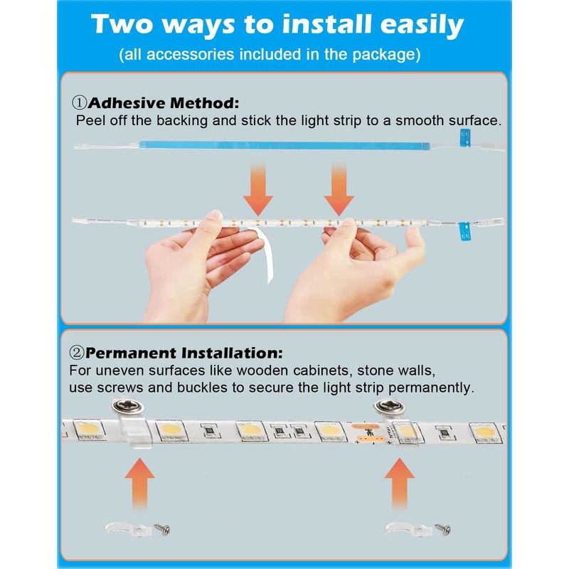 Cefrank LED Under Shelf Lighting Kit, (8) Linkable 12-Inch Light