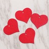 100Pcs Wood Slices HandMade Red HeartShaped Pendant Crafts DIY Wedding