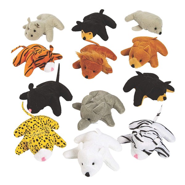 Fun Express 25pc Mini Zoo Plush Animal Set - Toys - Plush - Stuffed Zoo & Safari - 25 Pieces