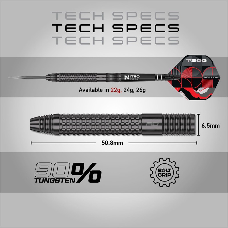 RED DRAGON Darts - T-800 22g - 90% Tungsten Professional