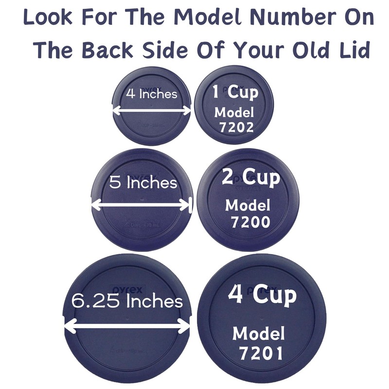 Pyrex (2) 7202-PC 1-Cup, (2) 7200-PC 2-Cup, & (2) 7201-PC