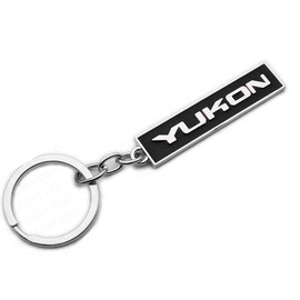 1Pc Yukon Key Chain Ring 3D Chrome Metal Finish Keyring Alloy Key Holder Key Fob (Black)