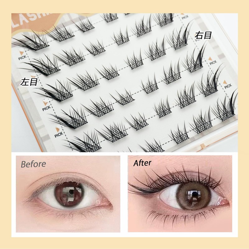 LASHIDOL Partial Eyelashes, No Glue Required, Instant Pita Eyelashes, For