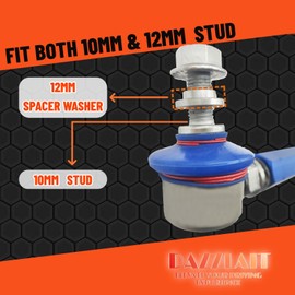 125mm-150mm Universal Adjustable Sway Bar End Links | M10 Stud with 12 mm Spacer Washer | Adjustable Sway Bar Links