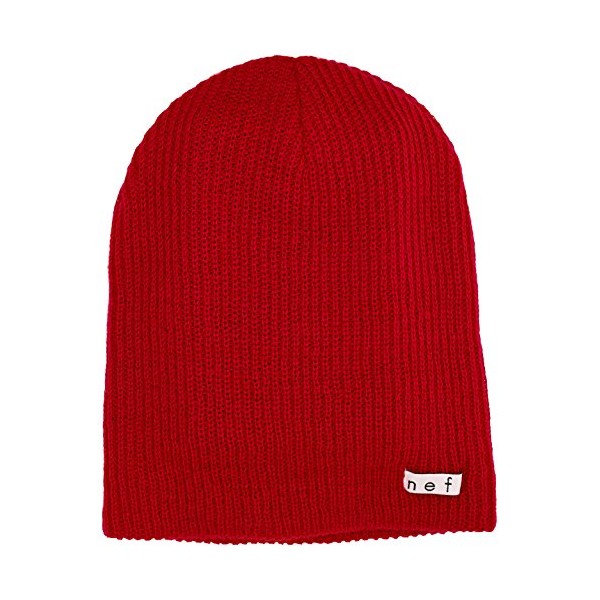NEFF mens Daily Beanie, Warm, Slouchy, Soft Headwear Beanie Hat, Red, One Size US