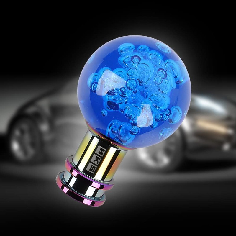 Universal HKS Crystal Blue Round Ball Manual Car Gear Stick