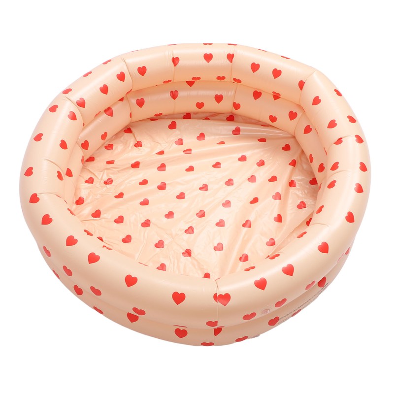 Round Inflatable Swimming Pool Vintage Heart Pattern Thicken Kids Paddling