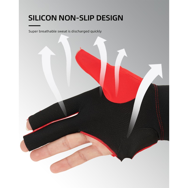 KONLLEN Pool Gloves for Left/Right Hand Large/XL Professional Anti-Slip Adjustable
