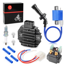 Ignition Coil Pack & Voltage Regulator Rectifier Starter Relay Spark Plugs Compatible with Yamaha Raptor 660R YFM660R Limited Edition 2001-2005