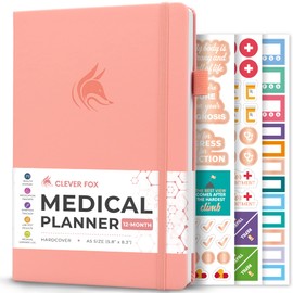 Clever Fox Compact A5 Medical Planner 12-Month – Medical Notebook, Health Diary, Wellness Journal to Track Health –12 Months (Light Pink)