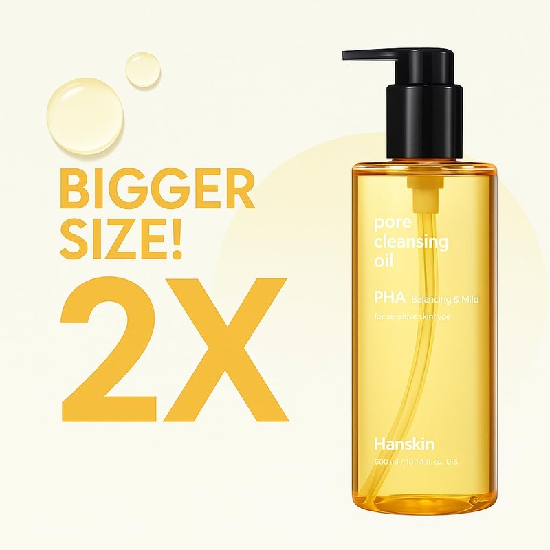 Hanskin Pore Cleansing Oil, Oil Cleanser for Face, Makeup Blackhead