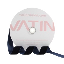 VATIN Navy Blue Velvet Ribbon 1" Blue Premium Plush Velvet Woven Edge Velvet Ribbon for Christmas Tree,Gift Wrapping,Flower Bouquet,Wreath Decorations,Bow Making- 25 Yards