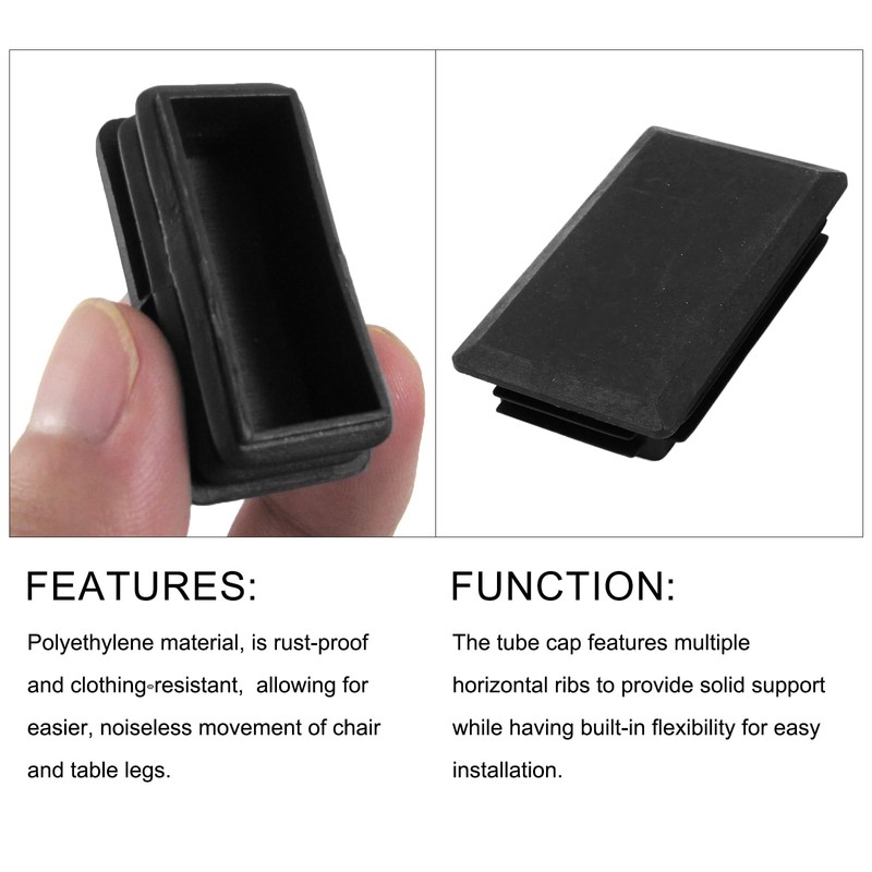 METALLIXITY Rectangle End Caps (100x60mm) Set of 2 Plastic Rectangle
