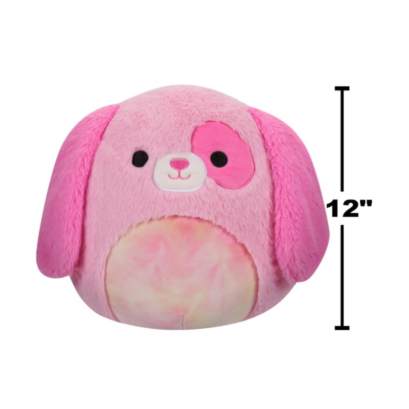 Squishmallows Fuzz-A-Mallows Chasen The Pink Dog 12"