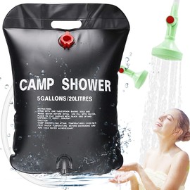 ECtury 20L Camping Shower, 5 Gallons Portable Shower, Camping Essentials, Solar Shower for Camping, Hiking Climbing, Summer Camping Essentials, Camping Equipment