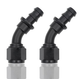 2 Pcs MONOKING 6AN 45 Degree Push Lock Hose End Fitting Aluminum Black