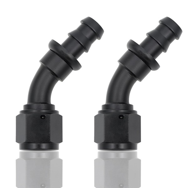 2 Pcs MONOKING 6AN 45 Degree Push Lock Hose End