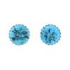 Navajo Blue Turquoise Silver Stud Earrings 10mm Sterling Post Unisex