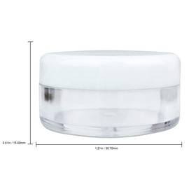 (Quantity: 25 Pieces) Beauticom 5G/5ML Round Clear Jars with White Lids for Small Jewelry, Holding/Mixing Paints, Art Accessories and Other Craft Items - BPA Free