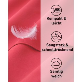 Fit-Flip Microfibre Towels - Compact and Lightweight - Microfibre Towel Quick-Drying - Travel Towel, Sports Towel, Beach Towel - Bath Towel Large (1 x 50 x 30 cm, without Bag, Coral)