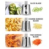 Rotary Cheese Grater,3 in 1 Multi-functional Mandoline Vegetable Shredder,Slicer, 3