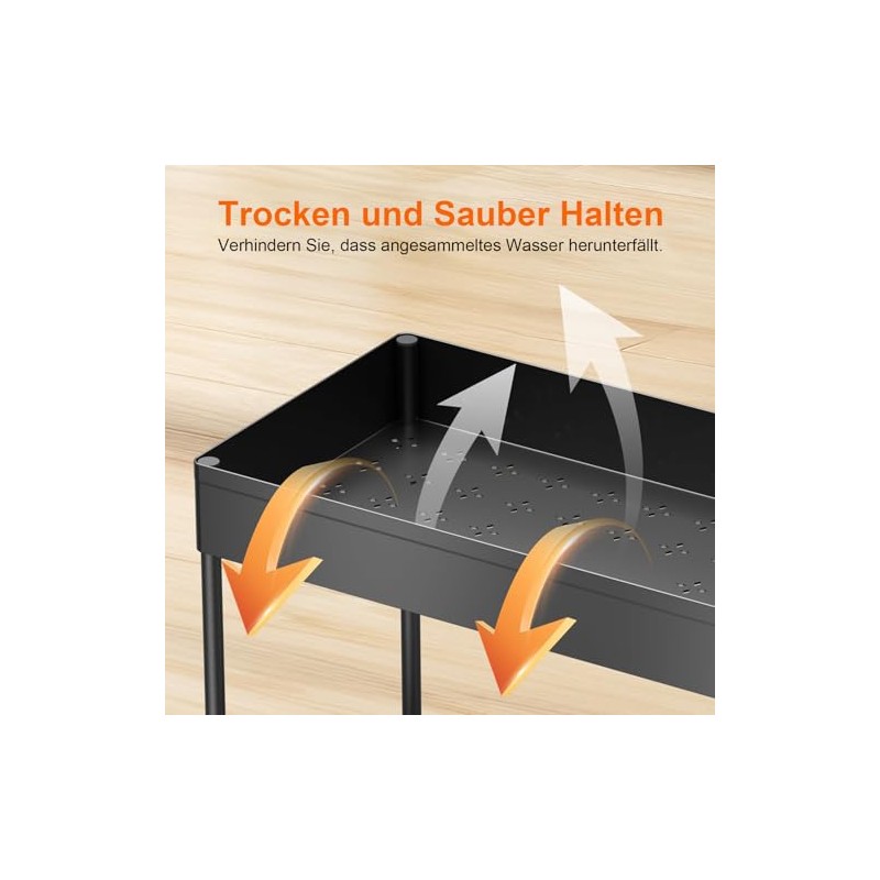 Under Sink Shelf, 2 Tier Standing Shelf, Kitchen Organiser with
