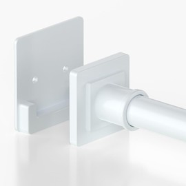 UIOSANRT White Shower Curtain Rod 31-55 inches with Holders, Stainless Steel Shower Rod & Tension Rod, Adjustable Tension Shower Curtain Rod for Bathroom, Windows, Closet